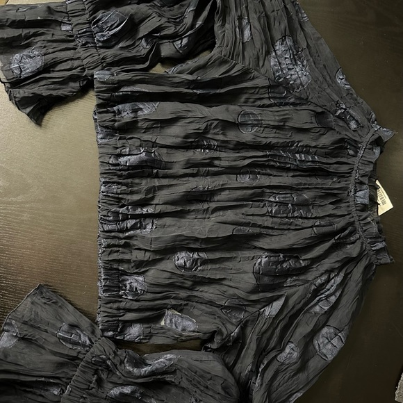 NWT ZARA long sleeve sheer crop blouse S - Picture 6 of 9